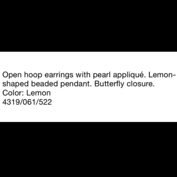 New ZARA Lemon Shaped Beaded Pearl Hoop Earrings - Picture 10 of 12